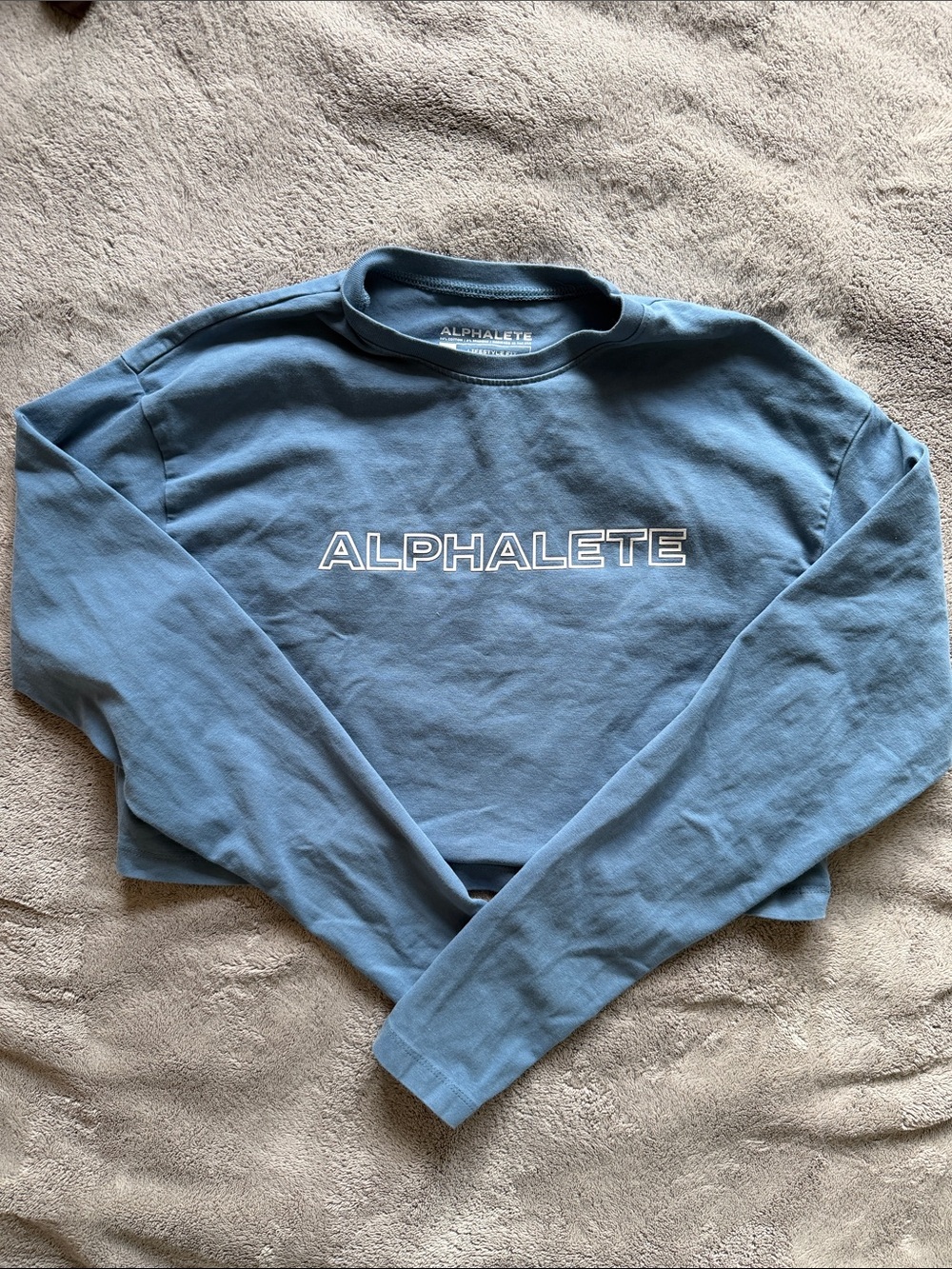 Alphalete Kids Dusty Blue Long-Sleeve Logo Tee